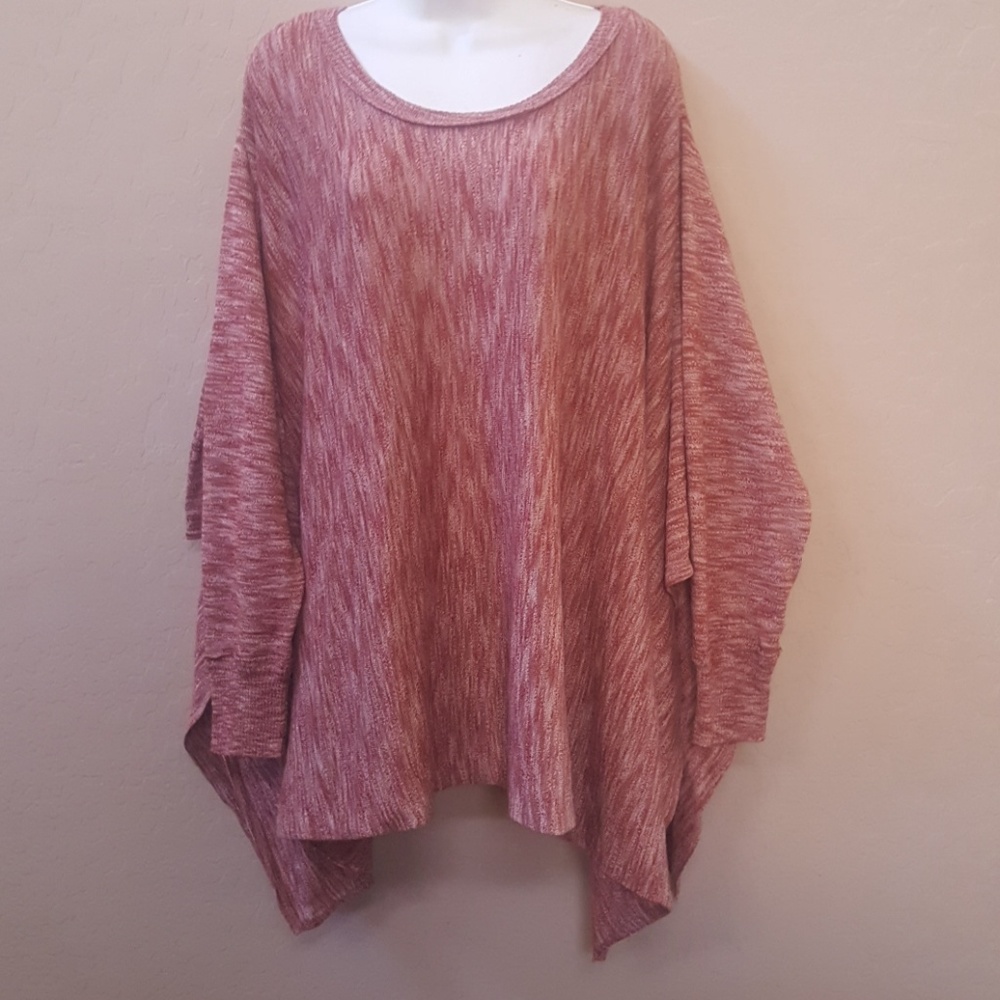 Long Sleeved Red Poncho